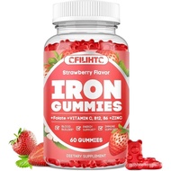 Iron Gummies for Women & Men - Iron Supplement with Vitamin B6, B12, C, Zinc, Folate for Adults & Ki