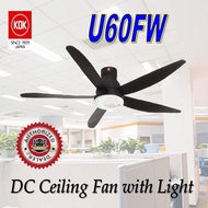 KDK U60FW CEILING FAN WITH REMOTE CONTROL AND LED LIGHT/ 60 INCHES CEILING FAN WITH FREE DISPOSAL + DELIVERY + REPLACEMENT ON CONCRETE CEILING / SHORT ROD