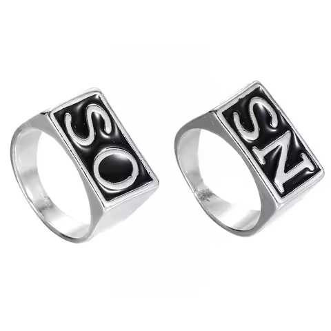2pcs Sons of Anarchy TV SOA Cosplay SONS Rings Silver Mayans MC Steampunk Rock Rings Men Cosplay Pro