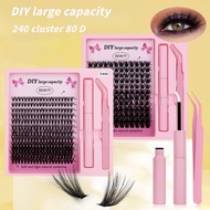 DIY 240 single cluster large capacity dense eyelash set eyelash with glue set 40D/60D/80D