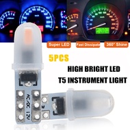 5PCS T5 W3W 2SMD 3014 Wedge Instrument Dashboard Car Meter LED Light Bulb Panel License Plate Light 