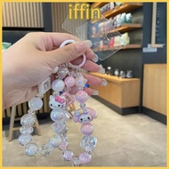 IFFIN  Beaded Key Chain, Keychain Cute Cartoon Hand-drawn Bead Phone Chain, Cartoon Pendant Extensio