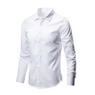 Men's Long Sleeve Formal Shirt Slim Fit Office Taslan Fabric S-3XL white black Colors Tops