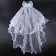 INN 2 Tier Girls First Holy Communion Veil with Comb Curly Edge Wedding Veil