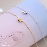 925 silver anklet plated with gold silver ball HARMONY women's anklet | LC13