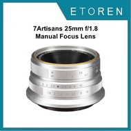 7Artisans 25mm f/1.8 Manual Focus Lens Silver