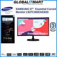 Samsung Monitor LS27C360EAEXXS 27" CURVED MONITOR with HDMI cable ( Brought to you by GLOBAL IT MART PTE LTD ) LS27C360 / S27c360 / 27c360
