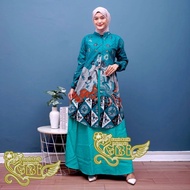 Promo Gamis Batik Modern Murah Katun Halus Kombinasi - Gamis batik