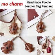 GANTUNGAN Mini Poodle Keychain Pedant Bag Charm / Poodle Leather Dog Keychain Bag Hanger