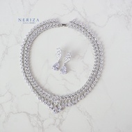 Neriza Jewelry/ชุดเครื่องประดับเพชรสังเคราะห์เกรดพรีเมี่ยมประกายเที่ยบเท่าเพชรแท้ เครื่องประดับเจ้าส
