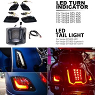 Motorcycle LED Tail Lamp Rear Brake Tail Run Light Smoky Black Lens Taillight For Vespa GTV300 Sei G