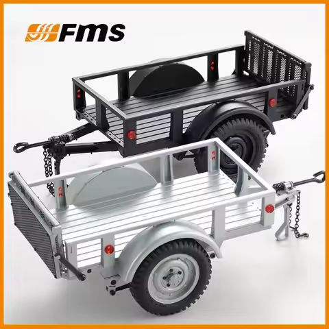 FMS C3306-C3311 RC Utility Trailer Fit 1/12 1/18 RC Crawler Realistic Cargo Hauling Trailer Upgrade 
