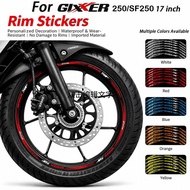 For Gixxer 250/SF250 17 Inch Wheel Hub Rim Stripe Tape Sticker Reflective Vinyl Decorative Decal Mot