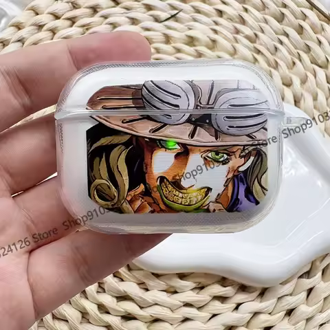 Anime J-JoJos Bizarre Adventure Transparent Case for Airpods Pro 3 2 1 4 Cute Cartoon Japanese Airpo