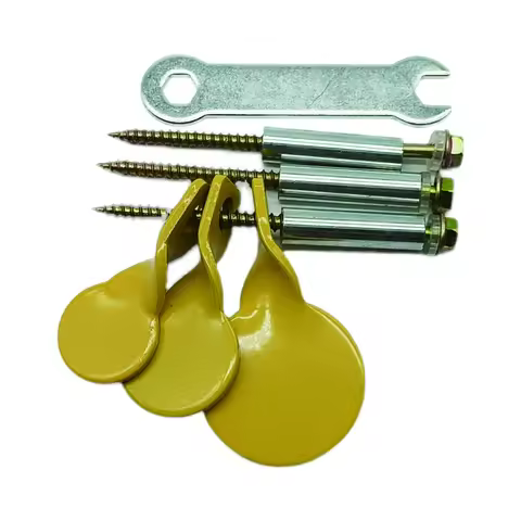 A Set of Three Hanging or Insertable Yellow Target pieces for Slingshot Practice, 4cm, 3cm, 2.5cm in