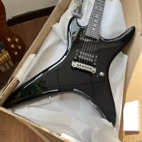 Black Stealth BC RICH Electric Guitar Chuck Schuldiner Tribute Fix Bridge Solid Electric Guitar-Them
