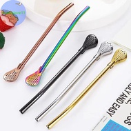 Homestore Colorful 304 Stainless Steel Tea Drinking Straws Spoon Yerba Mate Tea Filter Reusable Meta