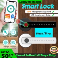 （SG）TUYA App Digital Fingerprint Door Lock Biometric Security Door Lock Bluetooth Digital Door Lock 指纹锁