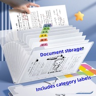 A4 12-Compartment Expandable File Folder Accordion Organizer with Labels File Folder File Organizer 
