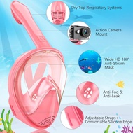 Kids Snorkel Mask Full Face, Snorkeling Gear for Kids 2-14 with Camera Mount, 180 Degree Panoramic V