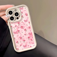 For Motorola MOTO G86 G06 G85 G64 G54 E15 Pink Flower Silicone Casing Full Coverage Protective Case
