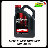 โมตุล น้ำมันเครื่องเบนซินสังเคราะห์แท้  Motul MULTIPOWER PLUS 5W30 4L / 10W40 SP 4L + กรองทักแชท