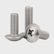 Stainless Steel Flat Head Screw Machine Screw Mushroom Head M3 M4 M5 M6 M8 6-8-10-16-20-40 Size Rang