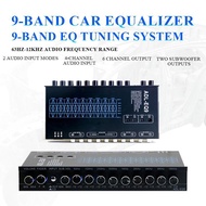 9-Band Car Audio Equalizer, Car Graphic Equalizer EQ with Pre, Rear + Bass Outputs, 8V RMS Line Driv