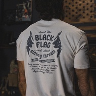GBRS Group Black Flag Graphic Tee Men's 100% Cotton Military Tactical Short Sleeve T-Shirt 4.3
