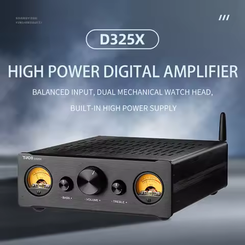 DIYLIVE Digital Audio Power Amplifier TPA3255 300W*2 HiFi 2.0 XLR RCA Bluetooth 5.1 tonal treble and