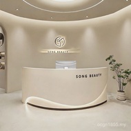 Consultation Service Front Desk Arc-Shaped Paint Bar Reception Desk Cash Register Hairdressing Shop 