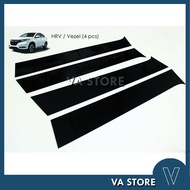 Honda HRV / VEZEL 2015 - 2021 Door Pillar Dark (PC) Carbon Fiber Design , Piano Black Car Accessorie