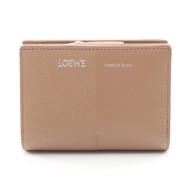 【二手】 LOEWE雙折錢包 Duet Compact C612NCWX01ブラウン皮革女雙折錢包