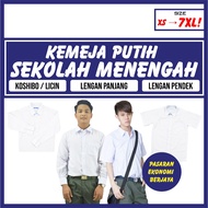 KEMEJA SEKOLAH MENENGAH KOSHIBO LICIN SECONDARY WHITE SCHOOL UNIFORM BAJU PUTIH SEKOLAH LENGAN PENDE