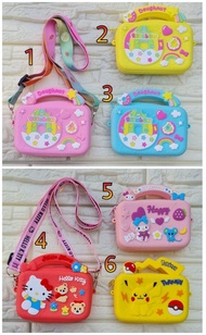 TAS SELEMPANG MINI BAHAN SILICON KOTAK KARAKTER DONAT HELLO KITTY