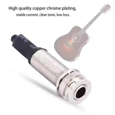 1/4" Output 2.5mm Input Endpin Jack Guitar Pickup Cable Piezo Cable End Pin Jack for Acoustic Guitar