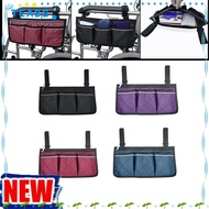 TEASG Wheelchair Side Bag Portable Multi-pocketed Durable Armrest Pouch