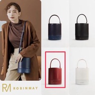 【ROBINMAY】全新 簡約文青 斜背包 手提包 酒紅 圓筒包 羅馬城堡手提包