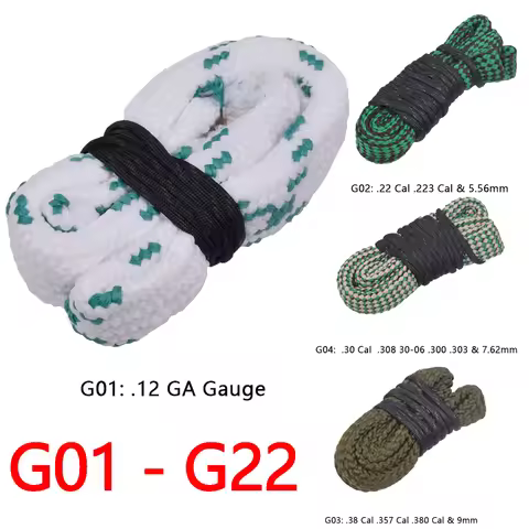Tactical Gun Cleaning Kit Mat Bore Cleaner Rifle Barrel Caliber Rope 22LR 9x19mm 12GA 20GA .22 .223 