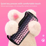GEEZER Wireless Connection Cute Cat Shape Mixed Color Keycaps Ergonomic Cute Cat Style Keyboard Mous