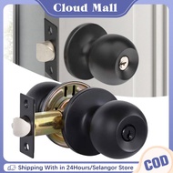 Cylinder Door Lock Black Door Knob Set/Tombol Pintu Bilik Rumah Backset Pintu Tombol Lock