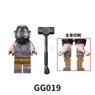 Hot Sale~Delta Mobile Minifigure GG019 Hammer Guard Handheld Hammer Assembled Building Block Minifig