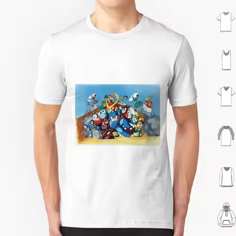 Classic Megaman 2 T Shirt Cotton Men Women DIY Print Megaman 2 Stage Select Megaman 2 Rockman 2 Rock