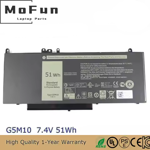 New OriginalG5M10 7.4V 51Wh Battery for Dell Latitude E5250 E5450 WYJC2 F5WW5 7V69Y RYXXH