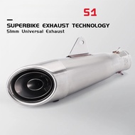51mm Universal Motorcycle Exhaust Pipe Muffler SC S1 Racing GP Tube With DB Killer For R6 R3 R25 MT0