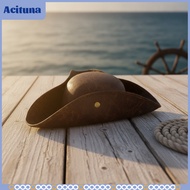 Acituna Faux Leather Pirate Tricorn Hat Structured Tricorn Pirate Hat Versatile Sturdy for Adults Th