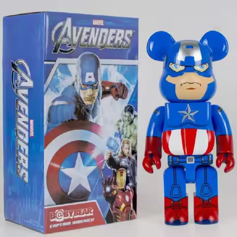 Bearbrick 400% Marvel Superstar 28CM Captain America, Spider Man, Iron Man Suitable for Collecting S