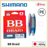 Senar Pancing Shimano BB BRAID Grey Green Dan 5 Warna 150M 200M 300M Original From Japan
