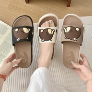 Capibara pattern cross-strap sandals, 3cm high sole molded rubber sandals, code 808