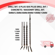 DRILL BIT. S PLUS SDS Plus Drill Bit / Concrete / Masonry Drill Bit. 5MM/5.5MM/6MM/8MM/10MM/12MM